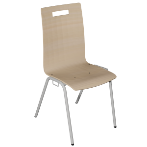 Chaise NINA accrochable coque C1 Classic bois Blueprotech® piètement époxy - T6