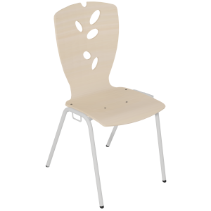 Chaise NINA accrochable coque C11 Natura bois Blueprotech® piètement époxy - T6