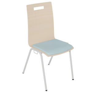 Chaise NINA accrochable coque C1 Classic bois Blueprotech® placet d'assise tissu enduit piètement époxy - T6