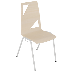 Chaise NINA accrochable coque C21 Moda bois Blueprotech® piètement époxy - T6