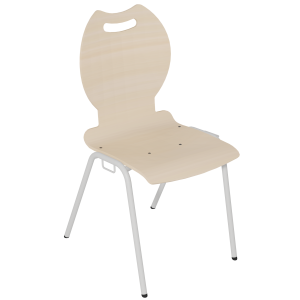 Chaise NINA accrochable coque C22 Bandana bois Blueprotech® piètement époxy - T6