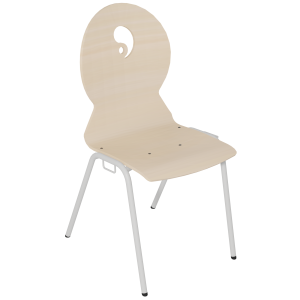 Chaise NINA accrochable coque C4 Yang bois Blueprotech® piètement époxy - T6