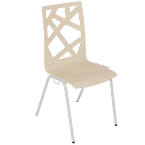 Chaise NINA PREMIUM accrochable coque C5 Mozaïk bois incolore piètement époxy - T6