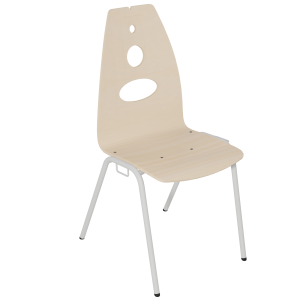 Chaise NINA accrochable coque C9 Zen bois Blueprotech® piètement époxy - T6