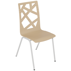 Chaise NINA PREMIUM coque C5 Mozaïk bois teinté piètement époxy - T6
