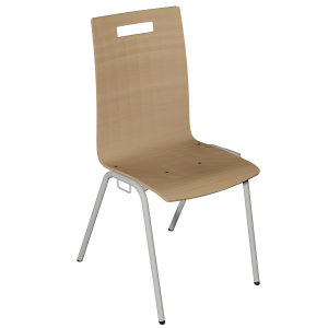 Chaise NINA accrochable coque C1 Classic bois teinté piètement époxy - T6
