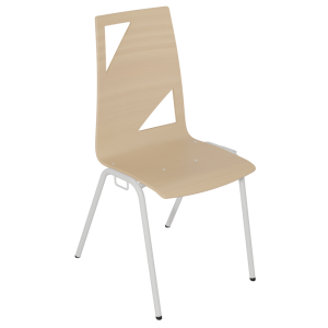 Chaise NINA accrochable coque C21 Moda bois teinté piètement époxy - T6