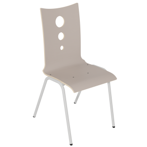 Chaise NINA coque C20 Kary stratifié chant brut piètement époxy - T6