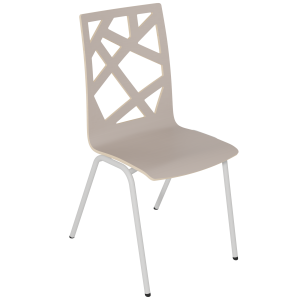 Chaise NINA PREMIUM coque C5 Mozaïk stratifié chant brut piètement époxy - T6