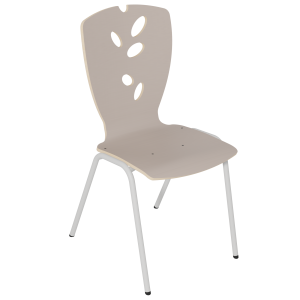 Chaise NINA accrochable coque C11 Natura stratifié chant brut piètement époxy - T6