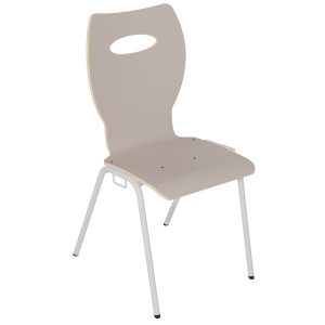 Chaise NINA accrochable coque C20 Kary stratifié chant brut piètement époxy - T6