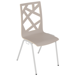 Chaise NINA PREMIUM accrochable coque C5 Mozaïk stratifié chant brut piètement époxy - T6