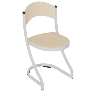 Chaise ÉLODIE N210 assise et dossier bois incolore piètement époxy - T6