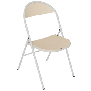 Chaise pliante PLICHAISE assise et dossier bois incolore piètement époxy - T6