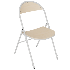 Chaise pliante PLICHAISE accrochable assise et dossier bois incolore piètement époxy - T6