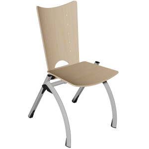Chaise PETRA assise et dossier bois piètement époxy - T6
