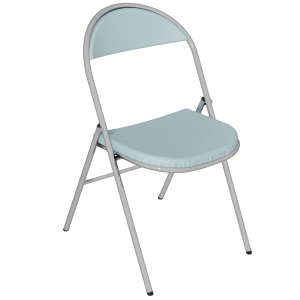 Chaise pliante PLICHAISE assise et dossier tissu enduit piètement chromé - T6