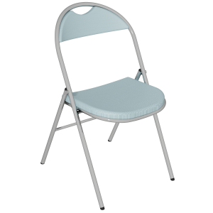 Chaise pliante PLICHAISE assise et dossier prise de main tissu enduit piètement chromé - T6