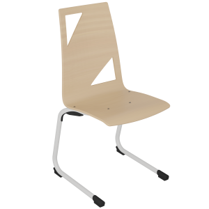 Chaise SOFIA coque C21 Moda bois teinté piètement époxy - T6