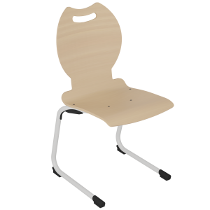 Chaise SOFIA coque C22 Bandana bois teinté piètement époxy - T6