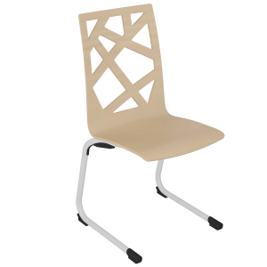 Chaise SOFIA PREMIUM coque C5 Mozaïk bois teinté piètement époxy - T6