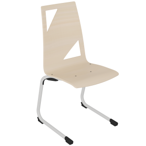 Chaise SOFIA coque C21 Moda bois Blueprotech® piètement époxy - T6
