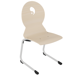 Chaise SOFIA coque C4 Yang bois Blueprotech® piètement époxy - T6