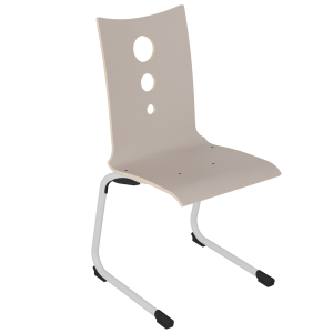 Chaise SOFIA coque C16 Bulle stratifié chant brut piètement époxy - T6