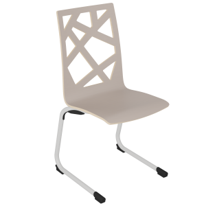 Chaise SOFIA PREMIUM coque C5 Mozaïk stratifié chant brut piètement époxy - T6
