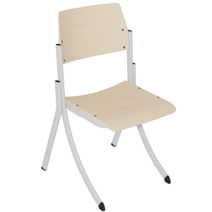 Chaise R250 assise et dossier bois incolore piètement époxy - T6