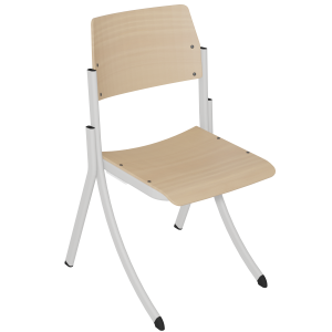 Chaise R250 assise et dossier bois teinté piètement époxy - T6