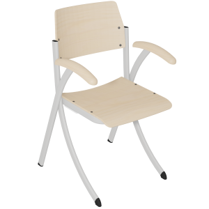 Bridge R250 assise, dossier et accoudoir bois incolore piètement époxy - T6