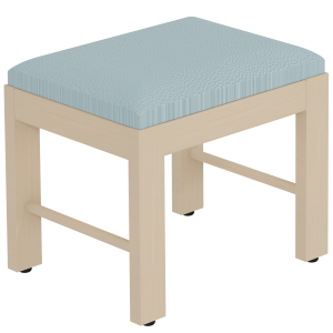 Repose-pieds QUI?TUDE tissu enduit pi?tement bois - L43xP34xH45 cm