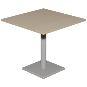 Table MENORCA plateau ép.24 mm stratifié chant bois piètement époxy - 80x80 cm - T6