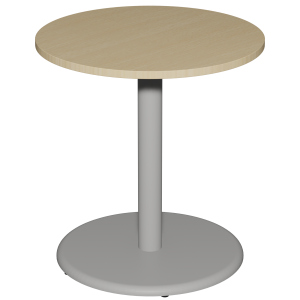 Table MENORCA plateau ép.24 mm stratifié chant ABS piètement époxy - D80 cm - T6