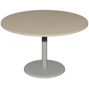Table MENORCA plateau ép.24 mm stratifié chant ABS piètement époxy - D100 cm - T6