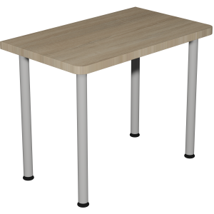 Table DANAÉ SIGNATURE plateau stratifié chant ABS piètement époxy - 80x60 - T6 - Gris alu RAL 9006