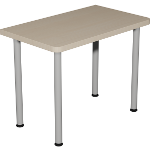Table DANAÉ SIGNATURE plateau stratifié chant ABS piètement époxy - 80x60 - T6 - Gris alu RAL 9006