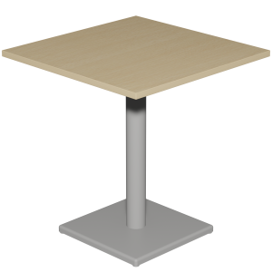 Table MENORCA plateau ép.24 mm stratifié chant ABS piètement époxy - 70x70 cm - T6