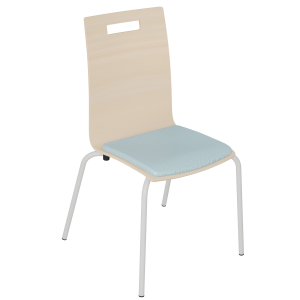 Chaise IXIA coque C1 Classic bois Blueprotech® placet d'assise tissu enduit piètement époxy - T6