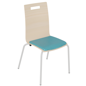 Chaise IXIA coque C1 Classic bois Blueprotech® placet d'assise tissu Trévira CS piètement époxy - T6