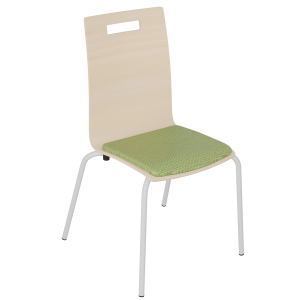 Chaise IXIA coque C1 Classic bois Blueprotech® placet d'assise tissu Trévira CS piètement époxy - T6