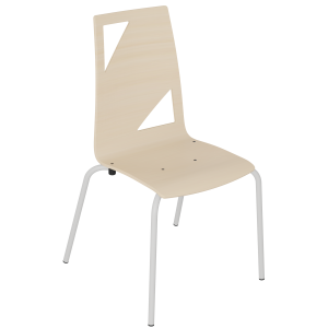 Chaise IXIA coque C21 Moda bois teinté piètement époxy - T6
