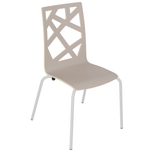Chaise IXIA PREMIUM coque C5 Mozaïk stratifié chant brut piètement époxy - T6