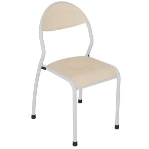 Chaise ROND'O 4 pieds antibruit assise et dossier bois Blueprotech® piètement époxy - T6