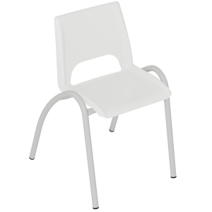 Chaise CIEL coque polypropylène piètement époxy - T3 - Blanc/gris alu RAL 9006