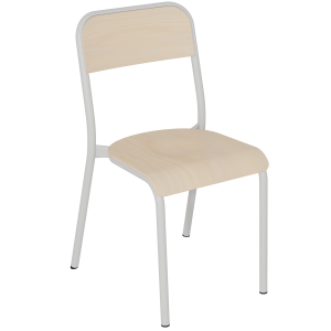 Chaise TRÉVISE 4 pieds assise et dossier bois Blueprotech® piètement époxy - T7