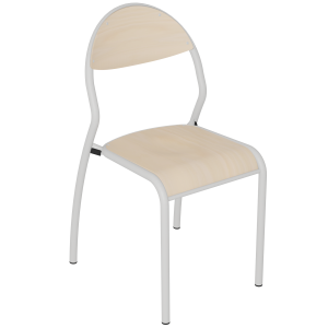 Chaise ROND'O 4 pieds assise et dossier bois Blueprotech® piètement époxy - T6