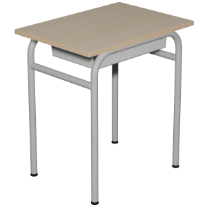 Table DELTA casier plateau ép.21 mm stratifié chant bois piètement époxy - 70x50 cm - T6