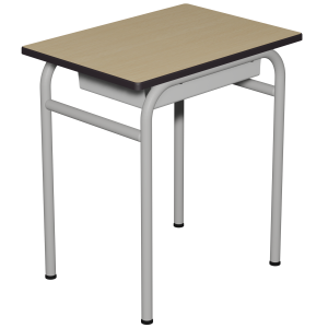 Table DELTA casier plateau ép.21 mm stratifié chant polyuréthane piètement époxy - 70x50 cm - T6